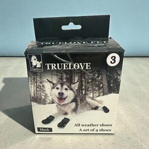 Truelove Pet All Weather Dog Shoes Black Size 3 Reflective Boots Jack Russell